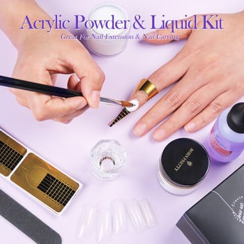 BORN PRETTY 30ML Acrylic Powder And Liquid Set Acrylic Nail Kit Clear White Pink Nail Powder Kit for Acrylic Nails Extension Kit