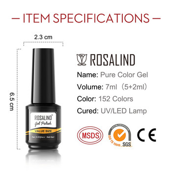 ROSALIND 6PCS/ΣΕΤ Σετ Gel Polish Summer Semi Permanent Hybrid Gel Vernish Need Lacquer Base Top Coat Nails Art For Nail Gel Kit