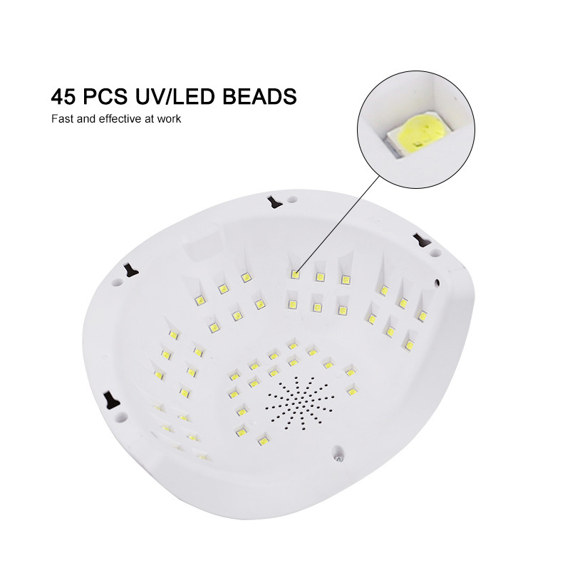 Uscator de unghii Gel cu uscare rapida Lampa LED UV 45 buc pentru lac de unghii cu afisaj LCD de jos Senzor infrarosu Instrumente de manichiura