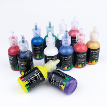 12/6Colors/Set Airbrush Nail Polish Art Inks Σετ Ακρυλικό Σετ μελανιού Airbrush Nail Pigments Στένσιλ νυχιών Εργαλεία βαφής νυχιών