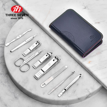 THREE SEVEN/777 3Colors Nail Clippers Trimmers Kit Λίμα νυχιών/Πορεστής επιδερμίδας/Ξυριστική μηχανή Callus/Earpick 9 σε 1 Κιτ εργαλείων και τεχνών νυχιών