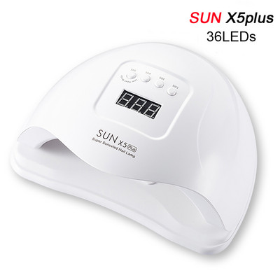 SUN X5 Plus 72W LED лампа за сушилня за нокти UV лампа за сушене на маникюр гел лак лед лампа с LCD дисплей автоматичен сензор
