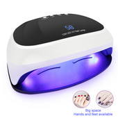 Cea mai nouă lampă pentru unghii de 72W de mare putere cu buton temporizator Senzor inteligent Ecran LCD Uscător de unghii cu spațiu mare Lămpi UV LED