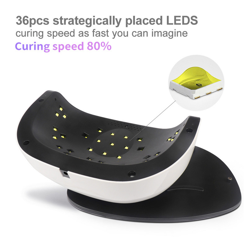 Cea mai nouă lampă pentru unghii de 72W de mare putere cu buton temporizator Senzor inteligent Ecran LCD Uscător de unghii cu spațiu mare Lămpi UV LED