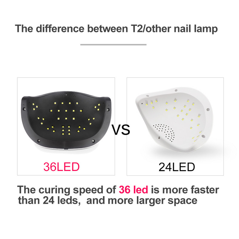 Cea mai nouă lampă pentru unghii de 72W de mare putere cu buton temporizator Senzor inteligent Ecran LCD Uscător de unghii cu spațiu mare Lămpi UV LED