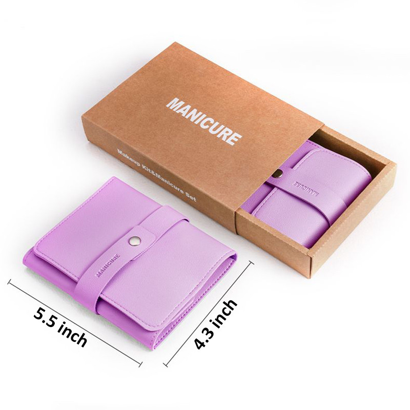 Profesionalus manikiūro rinkinys 12/16 vnt. pilnai funkcionuojantis nerūdijančio plieno pedikiūro rinkinys su odiniu nešiojamu dėklu Idea Dovana