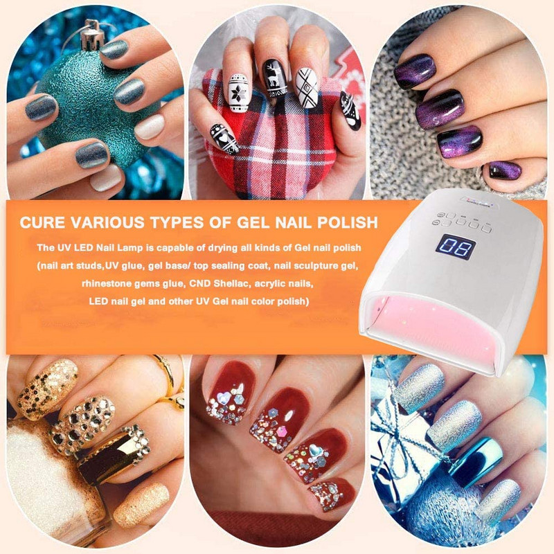 30 LED-es beépített akkumulátoros újratölthető köröm UV lámpa, vezeték nélküli gél lakk szárító UV LED körömlámpa vezeték nélküli szalon műkörmök