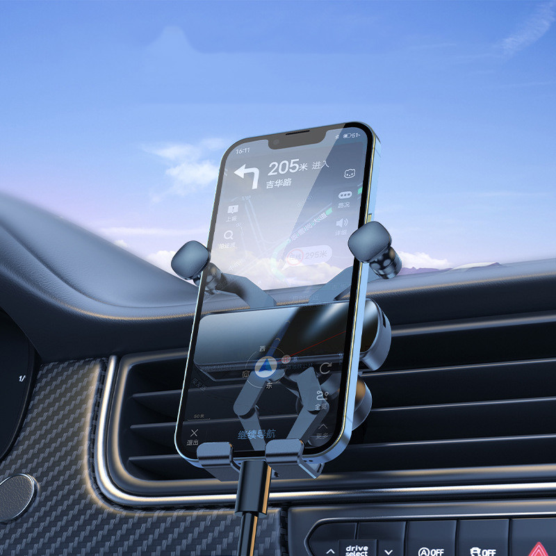 Βάση κινητού τηλεφώνου DL Mini Gravity σε Κλιπ εξαερισμού αυτοκινήτου Βάση βάσης κινητού τηλεφώνου Υποστήριξη GPS για iPhone Στήριγμα τηλεφώνου αυτοκινήτου Samsung