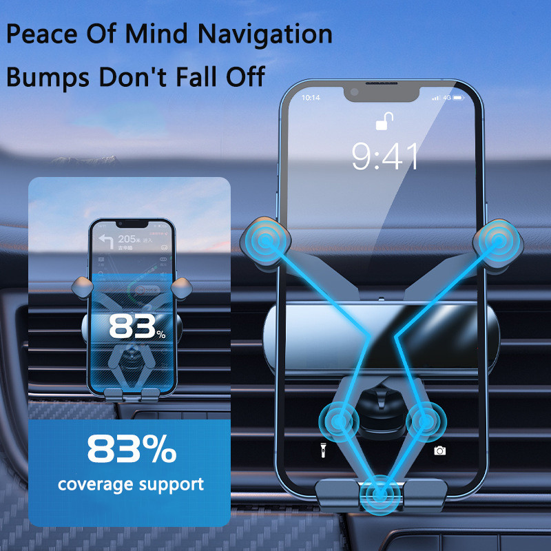 Βάση κινητού τηλεφώνου DL Mini Gravity σε Κλιπ εξαερισμού αυτοκινήτου Βάση βάσης κινητού τηλεφώνου Υποστήριξη GPS για iPhone Στήριγμα τηλεφώνου αυτοκινήτου Samsung