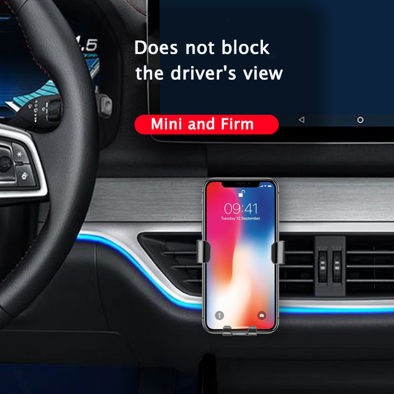Autós légtelenítő klipre szerelhető telefontartó Mobiltelefontartók autóban univerzális gravitációs autótelefonok állvány támogatása iPhone Xiaomi LG készülékhez
