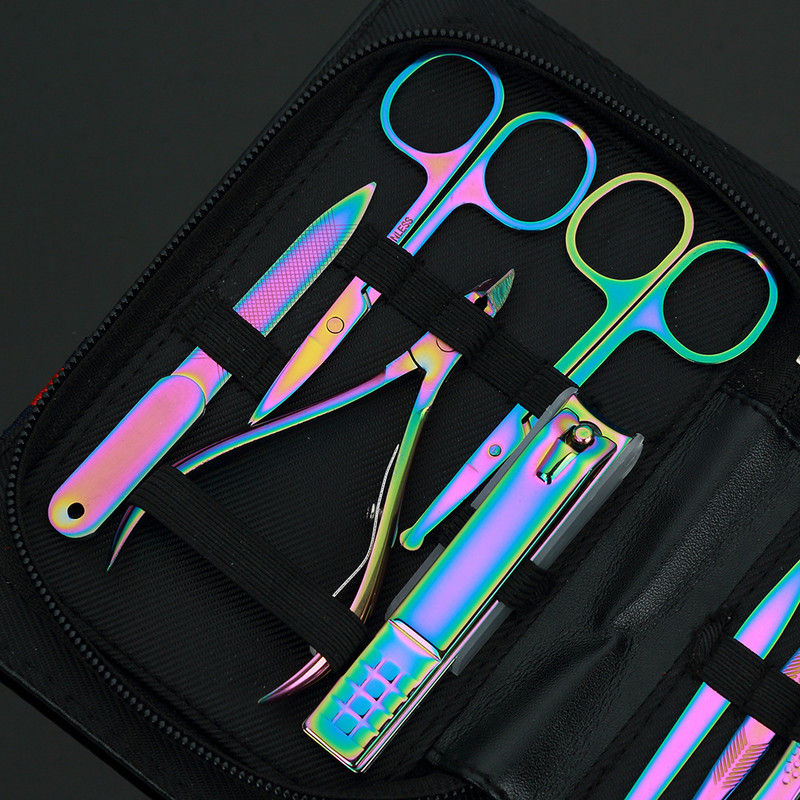 16 AZ 1-BEN rozsdamentes acél pedikűr készlet körömvágó szett körömolló Beauty Nail Tool manikűr Sarlónyomó körömápoló tokkal