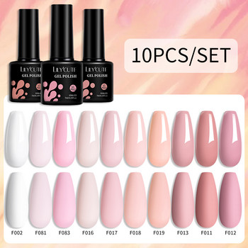 LILYCUTE 10 τμχ/Σετ Neon Gel Βερνίκι νυχιών Σετ Nude Pink LED UV Gel Nail Art Gel Vernis Semi Permanent Base Top Coat