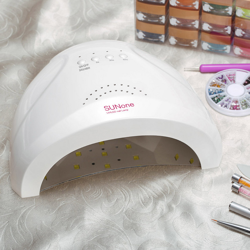 SUNone 24/48W nagų lempa UV lempa gelinis nagų lakas LED ledo lempos manikiūro džiovinimo mašina visiems geliniams nagams Art Curing Nagų džiovintuvas