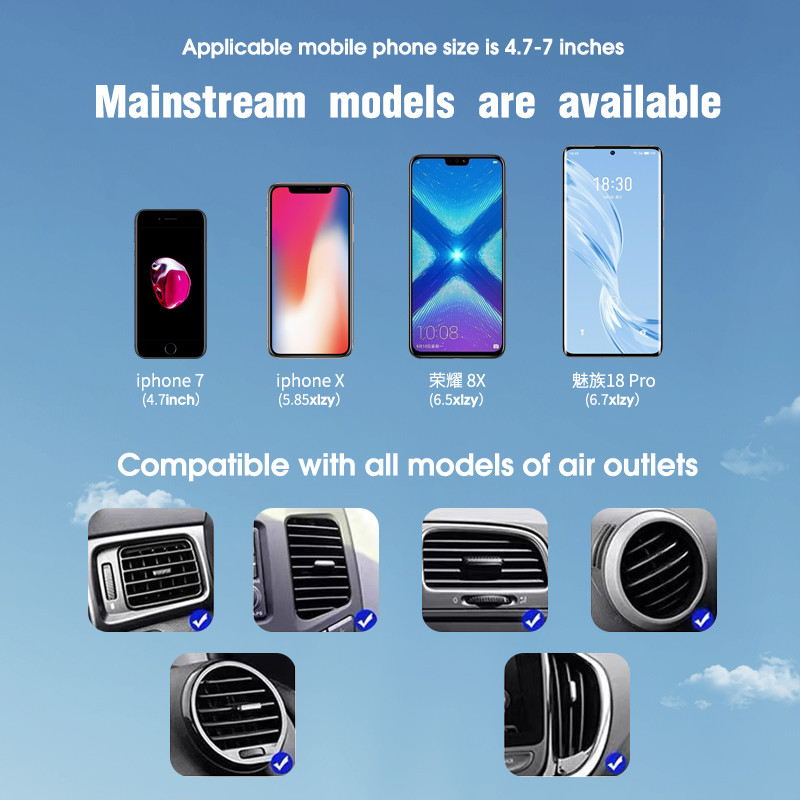 Držači telefona u automobilu Držač za telefon u automobilu Stalak za montiranje na ventilacijski otvor za mobilni telefon Rotacija od 360 GPS nosač za iPhone Samsung Xiaom