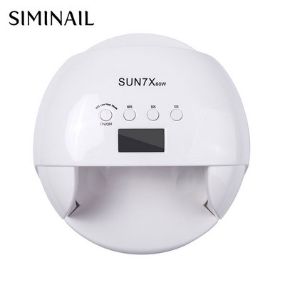 SIMINAIL nagy teljesítményű UV LED körömlámpa 60w-os körömszárító géllakk a kézfejek gyors kötődéséhez 4 LCD kijelzővel