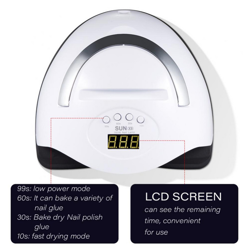 160 W körömszárító LED körömlámpa UV lámpa 69 lámpa gyöngyök körömlámpa körömszárító gép manikűr eszköz gél körömlakk gyors gyors száradás