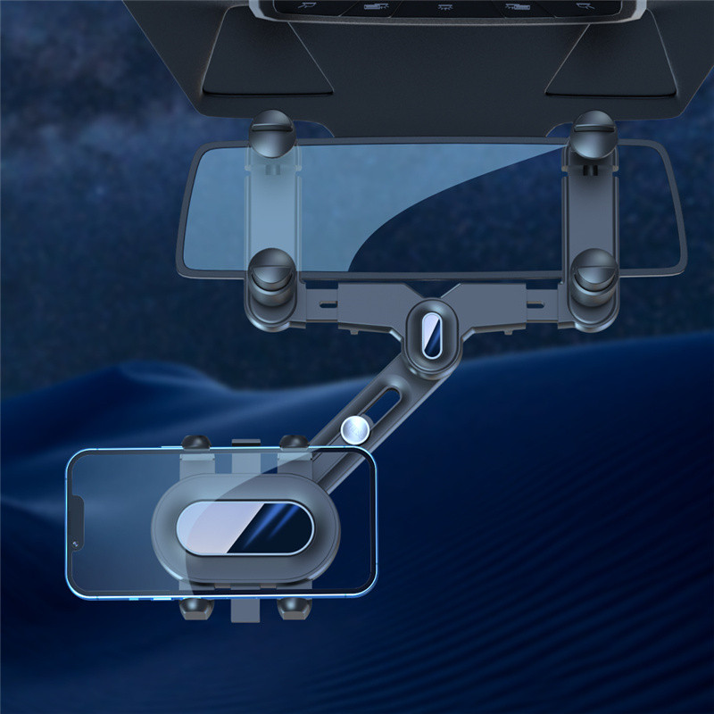 Držač za telefon u automobilu Retrovizor u automobilu Držač za telefon Na kopču, navigacijski stalak protiv potresanja za mobitel Podesiva podrška za mobitel