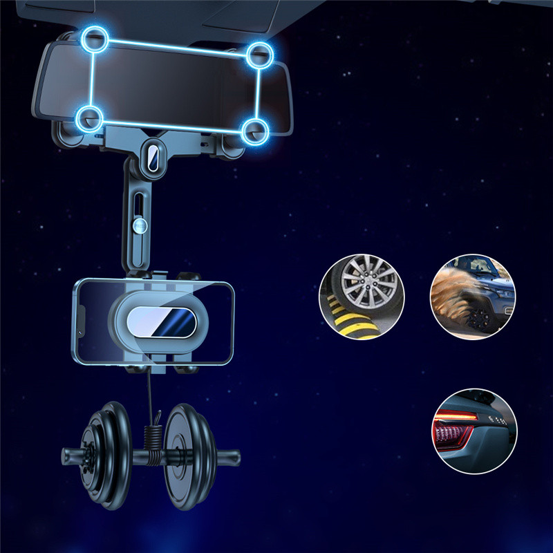Držač za telefon u automobilu Retrovizor u automobilu Držač za telefon Na kopču, navigacijski stalak protiv potresanja za mobitel Podesiva podrška za mobitel