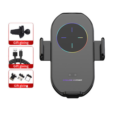 Încărcător fără fir Qi Suport pentru telefon de mașină Suport de montare pentru ventilație de aer cu scalare automată Suport pentru iPhone Xiaom 10W Suport Moboil de încărcare rapidă