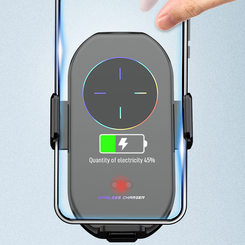 Încărcător fără fir Qi Suport pentru telefon de mașină Suport de montare pentru ventilație de aer cu scalare automată Suport pentru iPhone Xiaom 10W Suport Moboil de încărcare rapidă