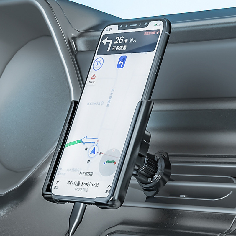 DL telefontartó autóban, 360°-ban forgatható állvány a CellPhone Universal Gravity autós telefontartóhoz légtelenítő klip tartó GPS támogatás