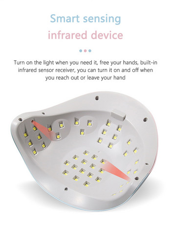 Λάμπα νυχιών 2022 Λάμπα ψησίματος Νέα λάμπα νυχιών Μηχάνημα φωτοθεραπείας LED Smart Induction Sun Nail Machine Nail Dryer