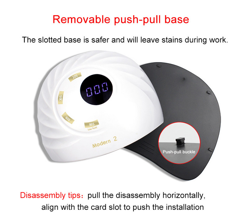 NOU 150W LED Lampă pentru unghii Uscător de unghii pentru uscare UV Gel Lac Lampă de vindecare Ventilator de răcire încorporat Instrumente de manichiură cu sincronizare inteligentă