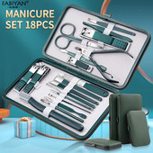 7/10/12/18 buc. Foarfece de unghii din oțel inoxidabil verde închis Dispozitiv de tăiat pentru manichiură Set de tăietor de unghii Instrument de îngrijire pentru pedichiură Cuticule