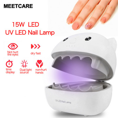 Mini roztomilý sušič nechtov pre domáce zvieratá 15W UV LED lampa na manikúru, sušič nechtov, inteligentný senzor 30s/60s/90s s úložným boxom, bezdrôtový, DIY