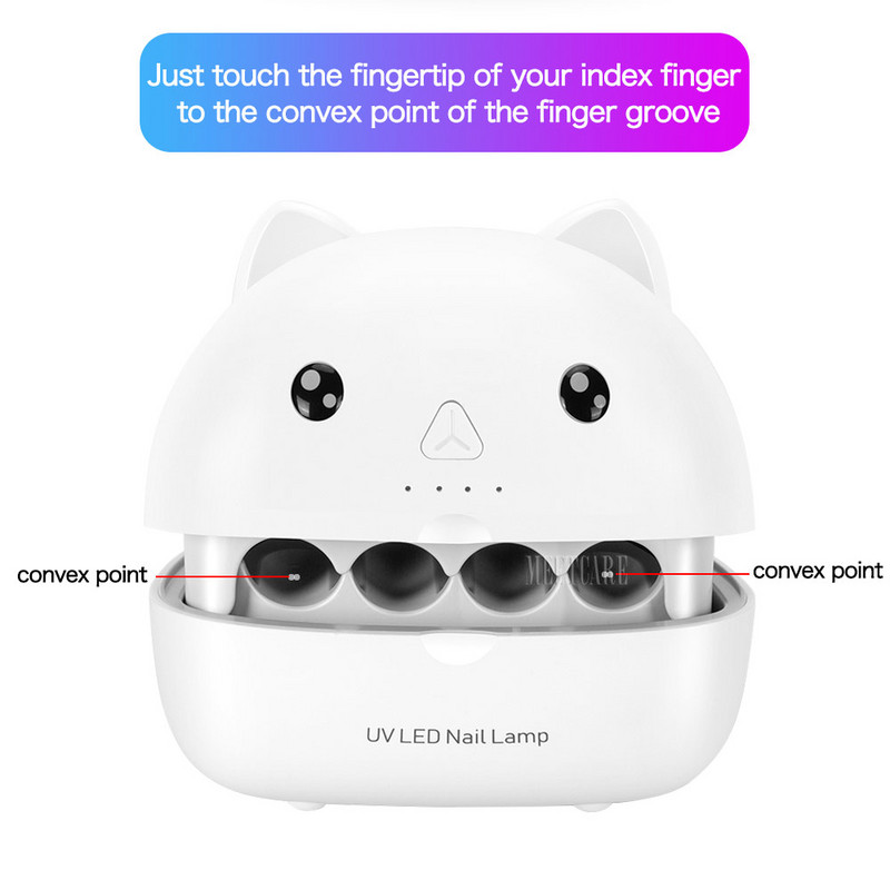 Mini aranyos kisállat körömszárító 15W UV led lámpa manikűr körömszárító géphez Smart Sensor 30s/60s/90s tárolódobozzal vezeték nélküli barkácsolás