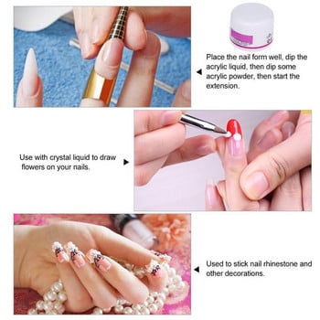 XIAOBANBAN Nail Kit Επαγγελματικό Σετ Ακρυλικό Σετ νυχιών Ακρυλικό Σετ Νυχιών Τέχνης Υγρό Πολυμερές Συμβουλές για φόρμες μανικιούρ