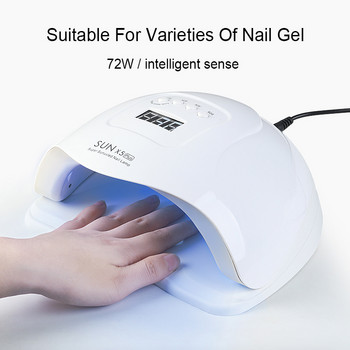 72W SUN X5 PLUS UV LED Lamp 10s/30s/60s/99s Timer Nail Dryer UV LED Light Nail Dryer Dryer Nail Drying Lamp Machine For Care Tool