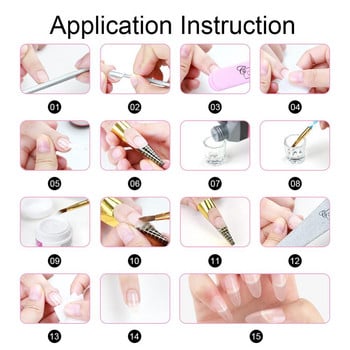 Acrylic Nail Kit With Machine Επαγγελματικό Σετ Μανικιούρ Κιτ επέκτασης νυχιών Arcylic power Liquid Nail Tips All For Manicure