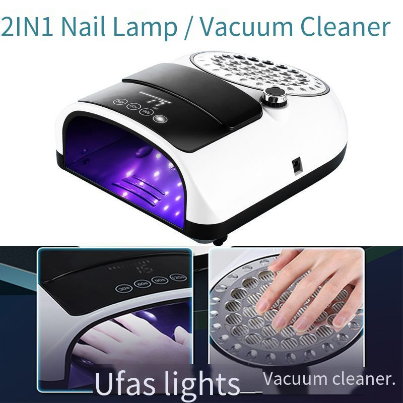 2IN1 nagy teljesítményű, 186 W-os körömporszívó 42 LED-es körömszárító lámpa UV led lámpa kipufogó ventilátor körmökhöz Professzionális körömfelszerelés