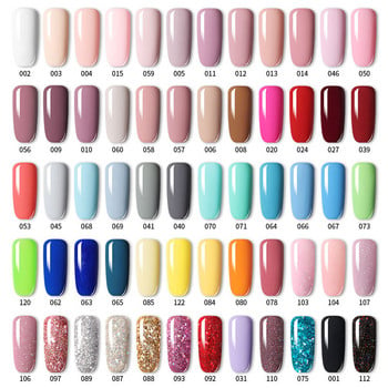 Σετ τζελ νυχιών LILYCUTE 60/40/30/20 τμχ Ημιμόνιμο UV Gel Polish Glitter Hybrid Varnish Base Top Coat Soak Off UV Gel Nail