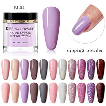 MEET ACROSS 7Pcs/13PCS Σετ Nail Dipping System Dip Nail Powder Natural Dry Dipping Nail Powder Σετ μανικιούρ