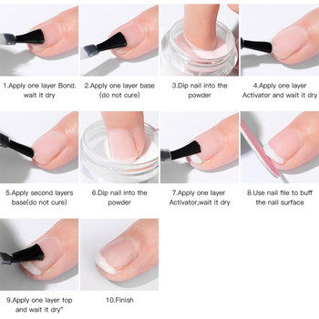 MEET ACROSS 7Pcs/13PCS Σετ Nail Dipping System Dip Nail Powder Natural Dry Dipping Nail Powder Σετ μανικιούρ