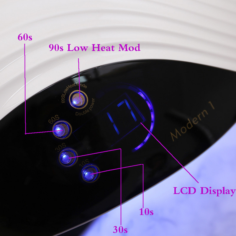 Új körömszárító modern 1 bálna méretű nagyméretű LCD képernyő 10s/30s/60s/99s időzítő manikűr UV lámpa Körömlámpa művész eszköz