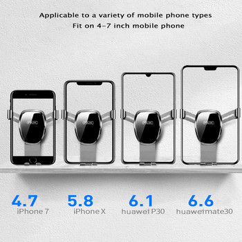 Държач за телефон в автомобила Стойка за вентилационен отвор Автомобилна стойка Поддръжка за IPhone 13 Xiaomi Huawei Sumsung Auto Gravity Phone GPS държач