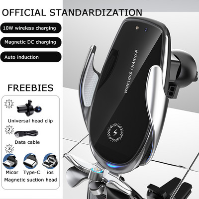Držač za auto Automatski bežični punjač za iPhone 8 PLUS X 12 11 13 Max Samsung S20 Magnetski infracrveni senzor Držač za telefon