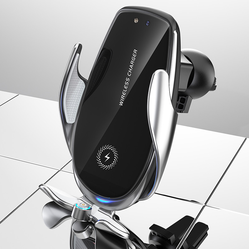 Držač za auto Automatski bežični punjač za iPhone 8 PLUS X 12 11 13 Max Samsung S20 Magnetski infracrveni senzor Držač za telefon