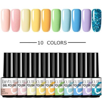 LILYCUTE 10/20 τμχ Σετ βερνίκι νυχιών Gel Color Gel με Σετ λάμπας 36W Glitter Hybrid Varnish Base Top Coat Soak Off UV Nail Art Gel