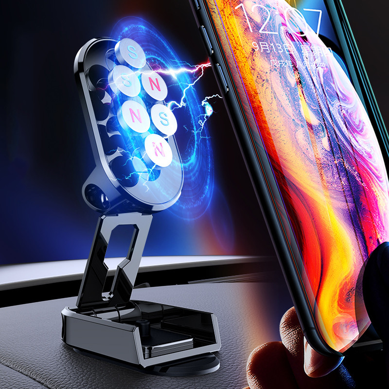 Mágneses autós telefon tartó mobiltelefon tartó Rubídium mágnesek GPS támogatás iPhone Huawei Samsung Xiaomi műszerfali állványhoz