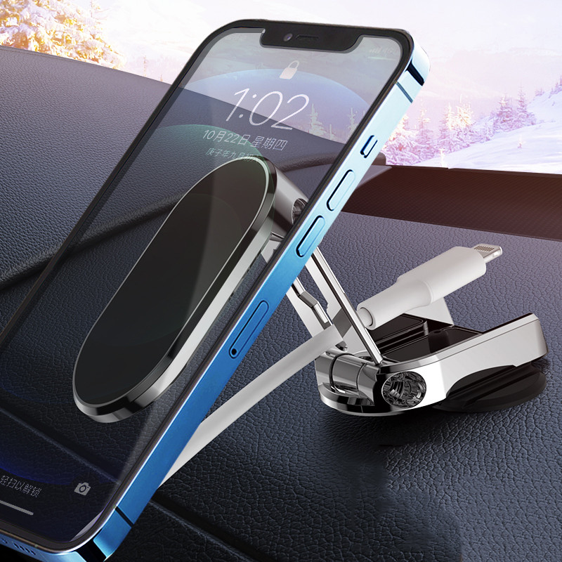 Mágneses autós telefon tartó mobiltelefon tartó Rubídium mágnesek GPS támogatás iPhone Huawei Samsung Xiaomi műszerfali állványhoz
