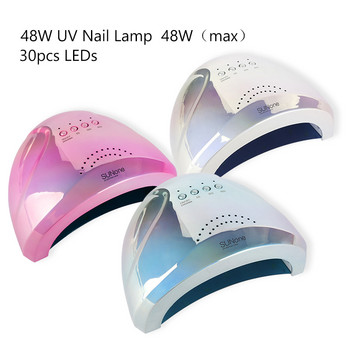 SUNone 48W LED лампа Сушилня за нокти 30 LED UV лампа за нокти за сушене на гел лак Lampe 5s/30s/60s Таймер Автоматичен сензор Инструмент за маникюр