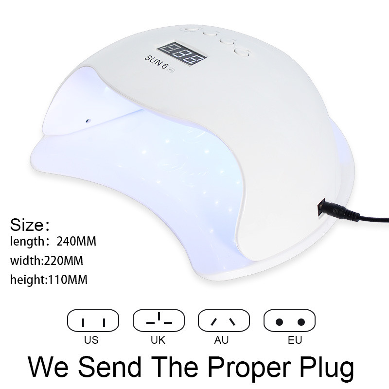 90/72W nagų lempa LED UV lempa didelės galios nagų džiovintuvas, greitai kietėjantis greitis gelio lemputė, skirta 4 rūšių laikmačiui ir išmaniesiems jutikliams