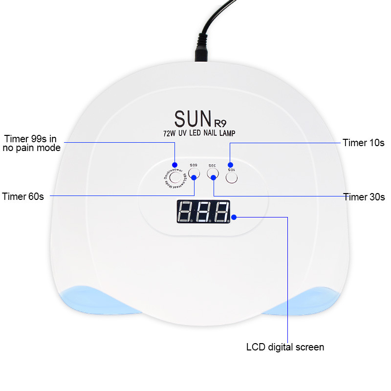 90/72W nagų lempa LED UV lempa didelės galios nagų džiovintuvas, greitai kietėjantis greitis gelio lemputė, skirta 4 rūšių laikmačiui ir išmaniesiems jutikliams
