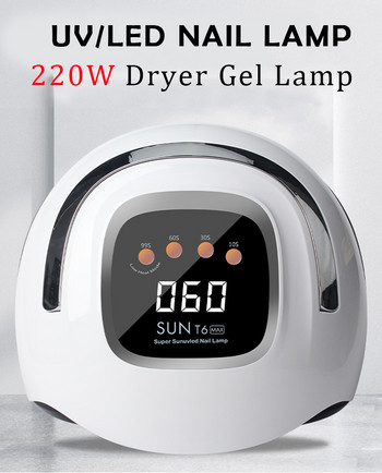 220/180W Nail Dryer UV Gel Polish Nail Lamp For Drying Curing Nails Varnish Machine Manicure with 57pcs Lamp Beads UV LED Lamp