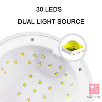 LOOTAAN New 2022 72W UV лампа за нокти 30 бр. LED мъниста Автоматична сензорна сушилна лампа за всички гел лакове LCD дисплей Инструменти за маникюр