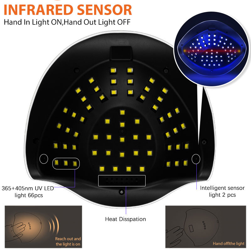 SUN X11 Max Lampara UV LED körömszárító lámpa körömre UV zselével Motion Sensing professzionális LED UV lámpa manikűr szalonba